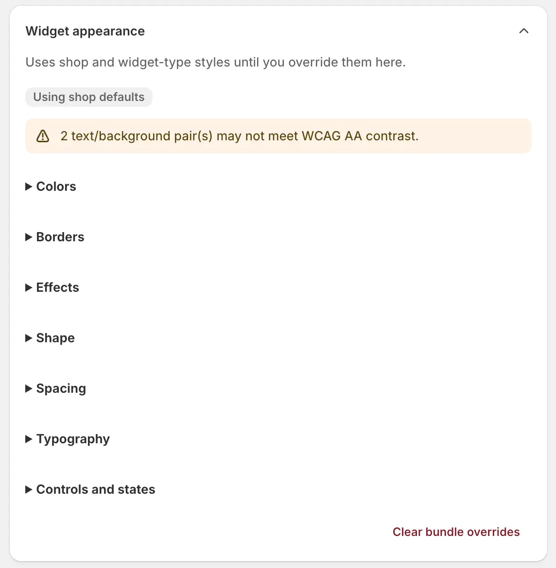 Buy X Get Y widget appearance with theme token overrides for this offer.
